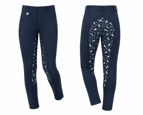 Peter Williams Storm Rider jodhpurs for kids, navy, easy pull-on style