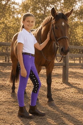 Peter Williams Riding Apparel Riding Pants Pull On Jodhpurs - Storm Rider - Purple