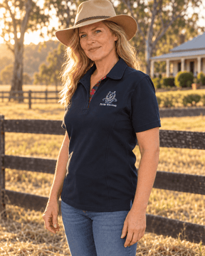 Peter Williams Riding Apparel Riding Shirts Ladies Polo Shirt - Navy Blue