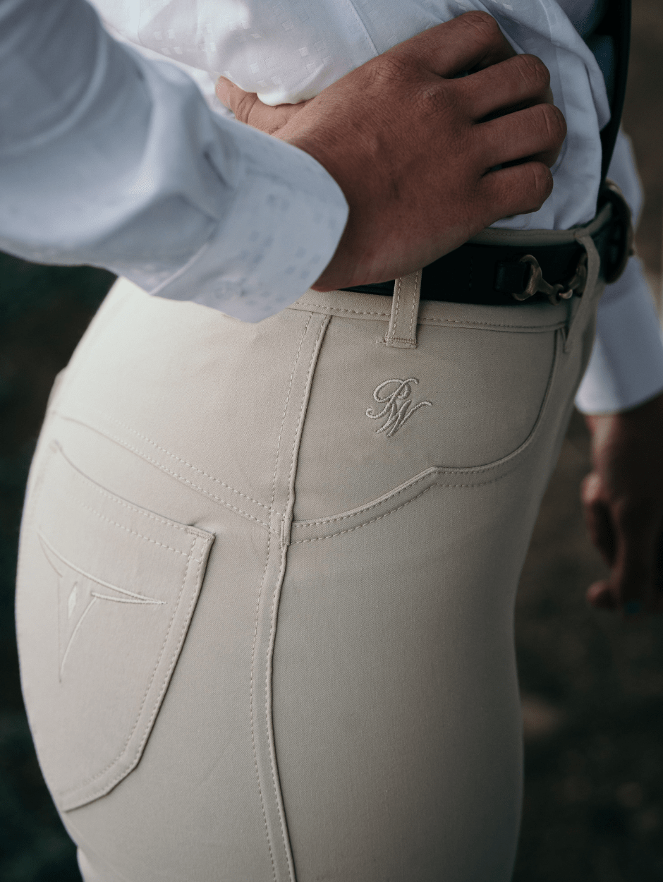 Clermont wheat denim stock horse competition pants for ladies