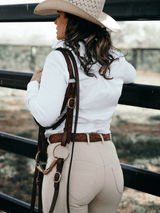 Clermont denim riding pants by Peter Williams, designed for stock horse competition