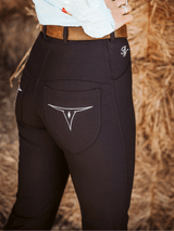 Peter Williams Roxby jeans in black with silver detailing, stretch denim comfort