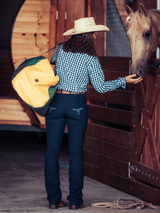 Roxby navy horse riding jeans with a western stock horse fit