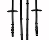 Plain Leather with Rubber Insole & Continental Stoppers Black Reins - Flexible Fit Equestrian Australia
