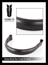 Plain Raised Show - Havana Browband - Flexible Fit Equestrian Australia