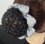 Polka Dot Hair bun cover – Navy, Black, White – Free Postage in Australia