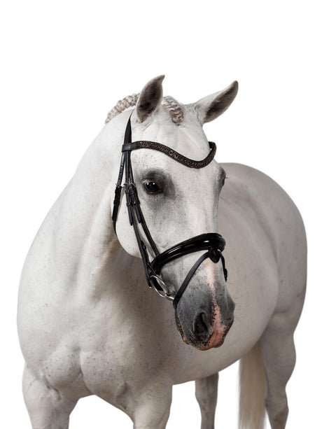 Premium Black Snaffle Bridle 'Shine' - Flexible Fit Equestrian Australia