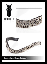 PRINCESS WAVE - HAVANA BROWBAND - Flexible Fit Equestrian Australia