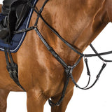 RAISED LEATHER BREASTPLATE - BLACK - Flexible Fit Equestrian Australia
