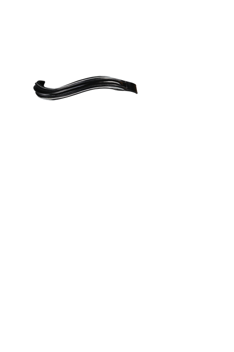 RAISED WAVE SILVER PIPE - BLACK BROWBAND - Flexible Fit Equestrian Australia