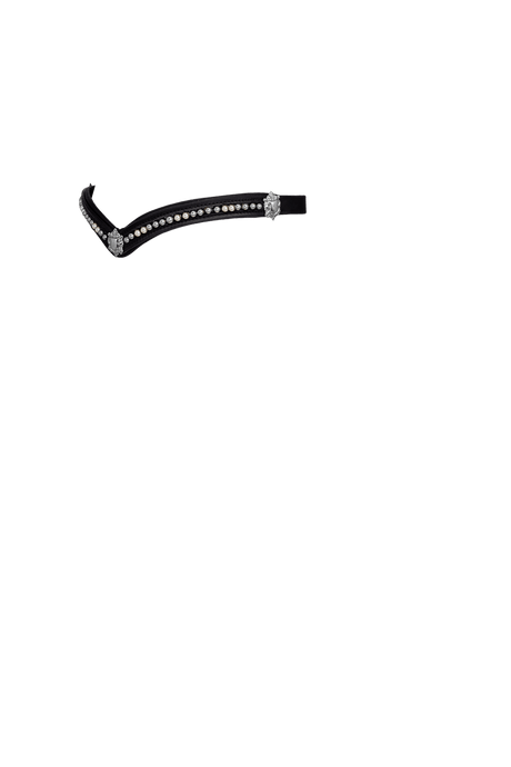 Steel Grey & Cream Pearl V with Shields - Black Browband - Flexible Fit Equestrian Australia