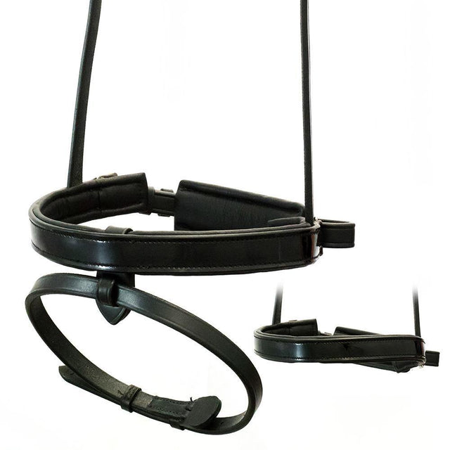 STRAIGHT FLAT PATENT CONVERTER CRANK - BLACK SNAFFLE/DOUBLE NOSEBAND - Flexible Fit Equestrian Australia