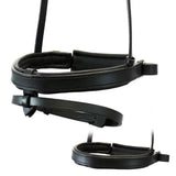 STRAIGHT FLAT PLAIN CONVERTER CRANK - BLACK SNAFFLE/DOUBLE NOSEBAND - Flexible Fit Equestrian Australia