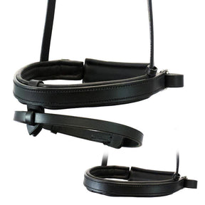 STRAIGHT FLAT PLAIN CONVERTER CRANK - BLACK SNAFFLE/DOUBLE NOSEBAND - Flexible Fit Equestrian Australia