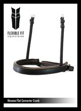 STRAIGHT FLAT PLAIN CONVERTER CRANK - HAVANA SNAFFLE/DOUBLE NOSEBAND - Flexible Fit Equestrian Australia