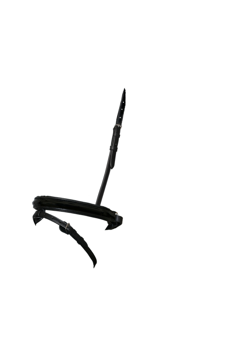 STRAIGHT RAISED PATENT CONVERTER CRANK - BLACK SNAFFLE/DOUBLE NOSEBAND - Flexible Fit Equestrian Australia