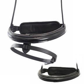 STRAIGHT RAISED PATENT CONVERTER EVENTER - BLACK SNAFFLE/DOUBLE NOSEBAND - Flexible Fit Equestrian Australia