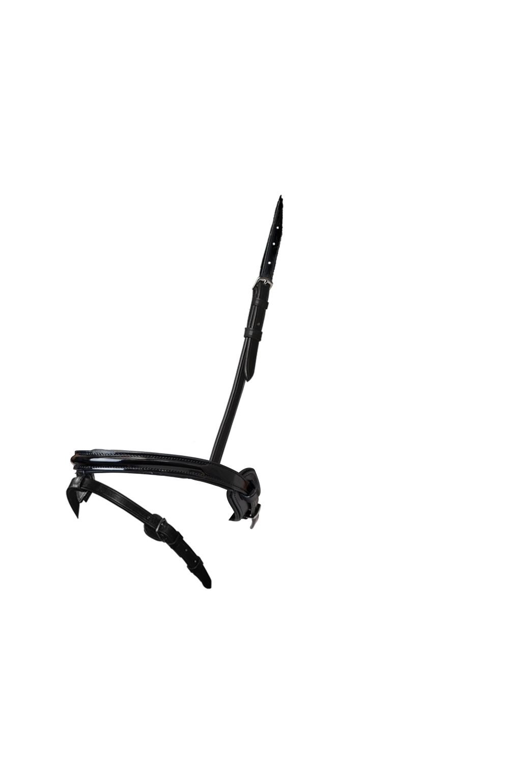 STRAIGHT RAISED PATENT CONVERTER EVENTER - BLACK SNAFFLE/DOUBLE NOSEBAND - Flexible Fit Equestrian Australia