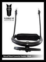 STRAIGHT RAISED PATENT CONVERTER EVENTER - BLACK SNAFFLE/DOUBLE NOSEBAND - Flexible Fit Equestrian Australia