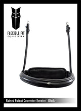 STRAIGHT RAISED PATENT CONVERTER EVENTER - BLACK SNAFFLE/DOUBLE NOSEBAND - Flexible Fit Equestrian Australia