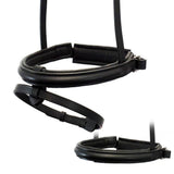 STRAIGHT RAISED PLAIN CONVERTER CRANK - BLACK SNAFFLE/DOUBLE NOSEBAND - Flexible Fit Equestrian Australia