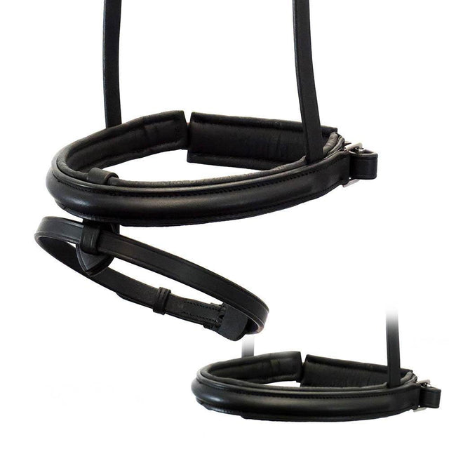 STRAIGHT RAISED PLAIN CONVERTER CRANK - BLACK SNAFFLE/DOUBLE NOSEBAND - Flexible Fit Equestrian Australia