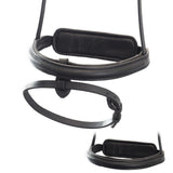 STRAIGHT RAISED PLAIN CONVERTER EVENTER - BLACK SNAFFLE/DOUBLE NOSEBAND - Flexible Fit Equestrian Australia