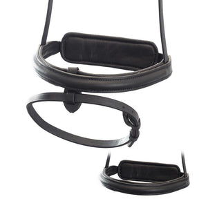 STRAIGHT RAISED PLAIN CONVERTER EVENTER - BLACK SNAFFLE/DOUBLE NOSEBAND - Flexible Fit Equestrian Australia