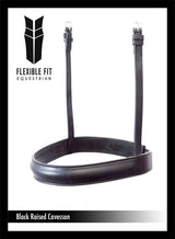Straight Raised Plain Show Cavesson - Black Noseband - Flexible Fit Equestrian Australia