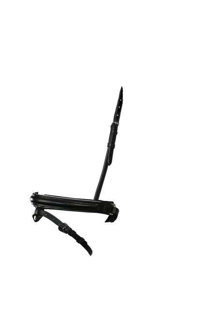 STRAIGHT RAISED SILVER PIPE CONVERTER CRANK - BLACK SNAFFLE/DOUBLE NOSEBAND - Flexible Fit Equestrian Australia