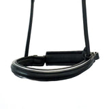 STRAIGHT RAISED SILVER PIPE CONVERTER CRANK - BLACK SNAFFLE/DOUBLE NOSEBAND - Flexible Fit Equestrian Australia