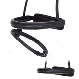 STRAIGHT RAISED SILVER PIPE CONVERTER EVENTER - BLACK SNAFFLE/DOUBLE NOSEBAND - Flexible Fit Equestrian Australia