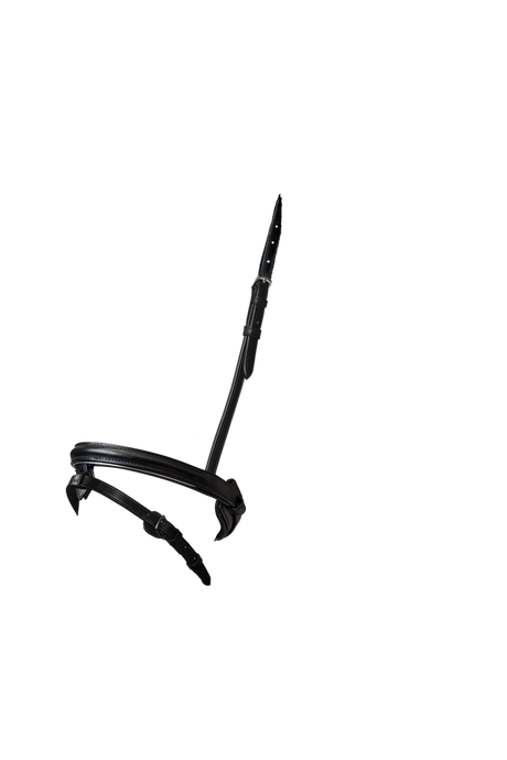 STRAIGHT RAISED SILVER PIPE CONVERTER EVENTER - BLACK SNAFFLE/DOUBLE NOSEBAND - Flexible Fit Equestrian Australia
