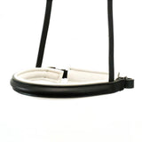 STRAIGHT RAISED WHITE PADDED CONVERTER CRANK - BLACK SNAFFLE/DOUBLE NOSEBAND - Flexible Fit Equestrian Australia