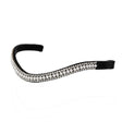 White Pearl with Clear Crystal Wave - Black Browband - Flexible Fit Equestrian Australia