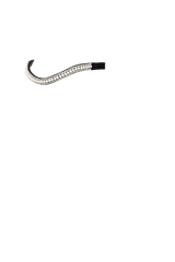 White Pearl with Clear Crystal Wave - Black Browband - Flexible Fit Equestrian Australia