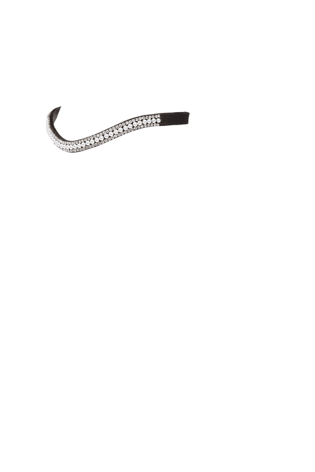 White Pearl with Clear Crystal Wave - Havana Browband - Flexible Fit Equestrian Australia