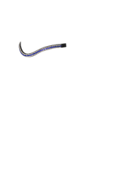 Zephyr Blue Thin Crystal Wave - Black Browband