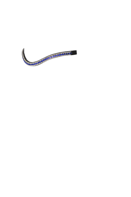 Zephyr Blue Thin Crystal Wave - Black Browband